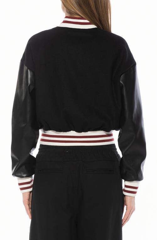 Alexia Admor Ciela Varsity Bomber Jacket In Black