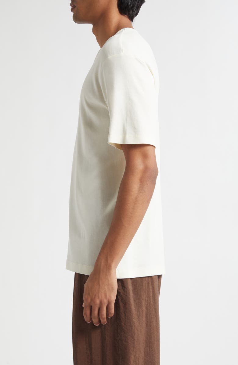 Lemaire Scoop Neck Cotton Rib T-Shirt, Alternate, color, Light Cream