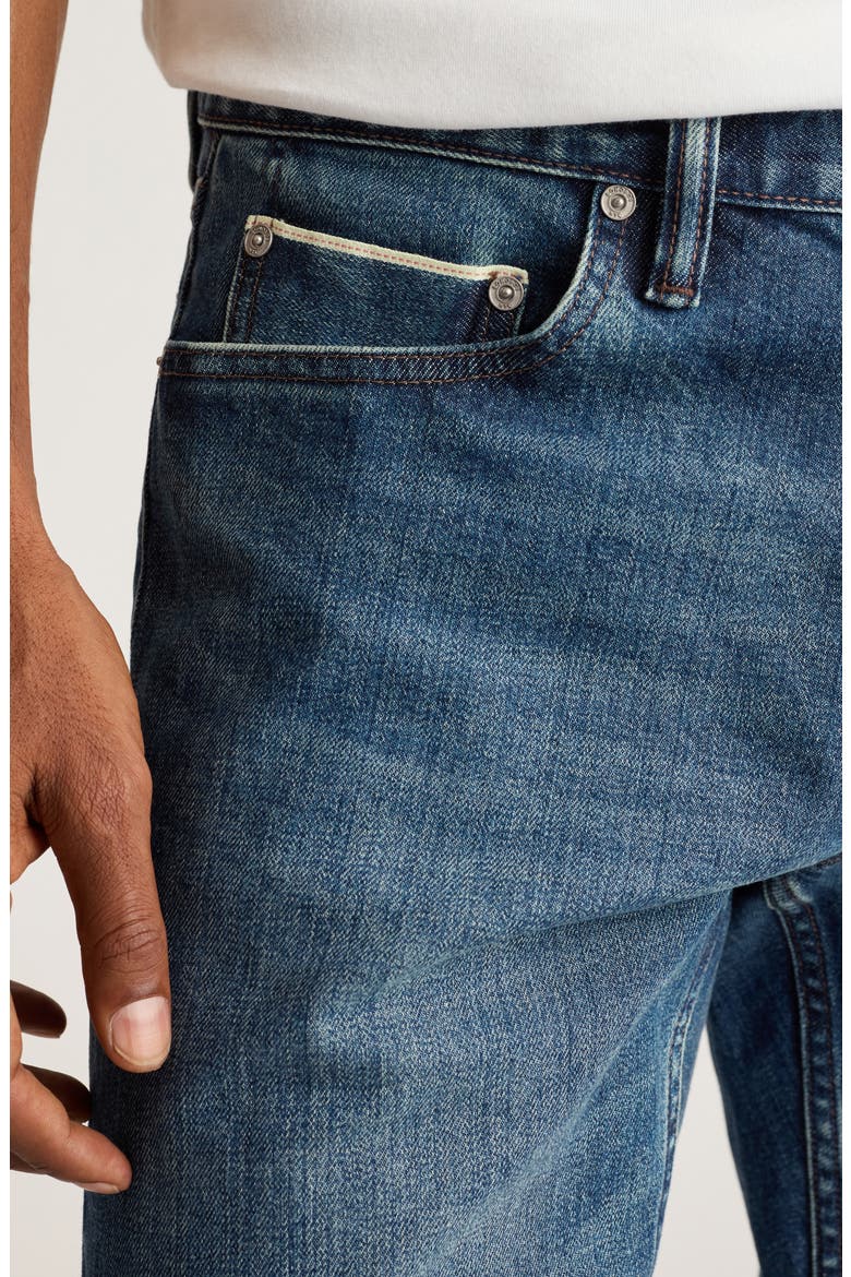 Japanese Stretch Selvedge Slim Fit Jeans, Alternate, color, MEDIUM BLUE WASH