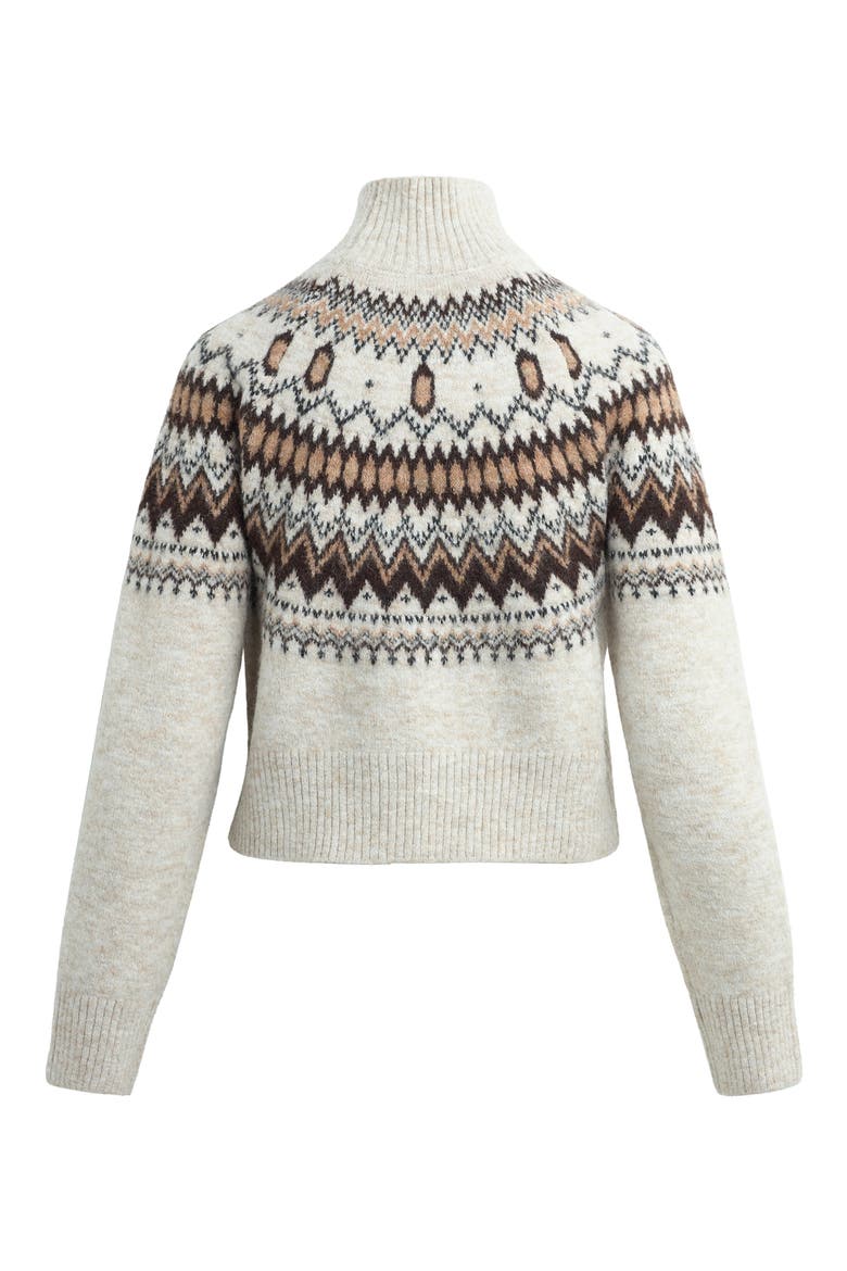 The Chalet Fair Isle Turtleneck Sweater, Alternate, color, CREAM/ ESPRESSO MUL