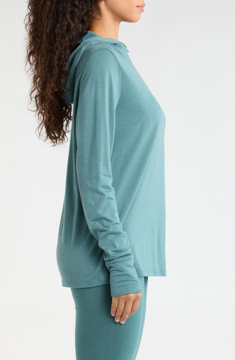 Smartwool Sun Merino Wool Blend Hoodie, Alternate, color, Dusty Teal
