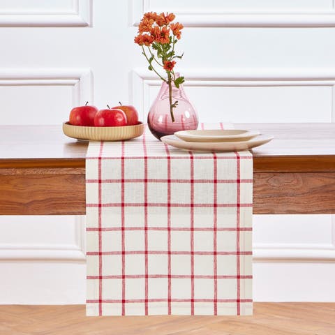 Linen Table Runner - Windowpane