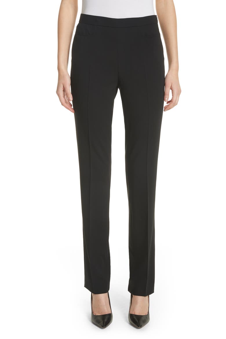 Francoise Wool Straight Leg Pants, Main, color, BLACK
