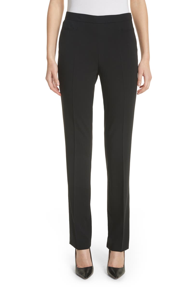 Akris punto Francoise Wool Straight Leg Pants, Main, color, Black