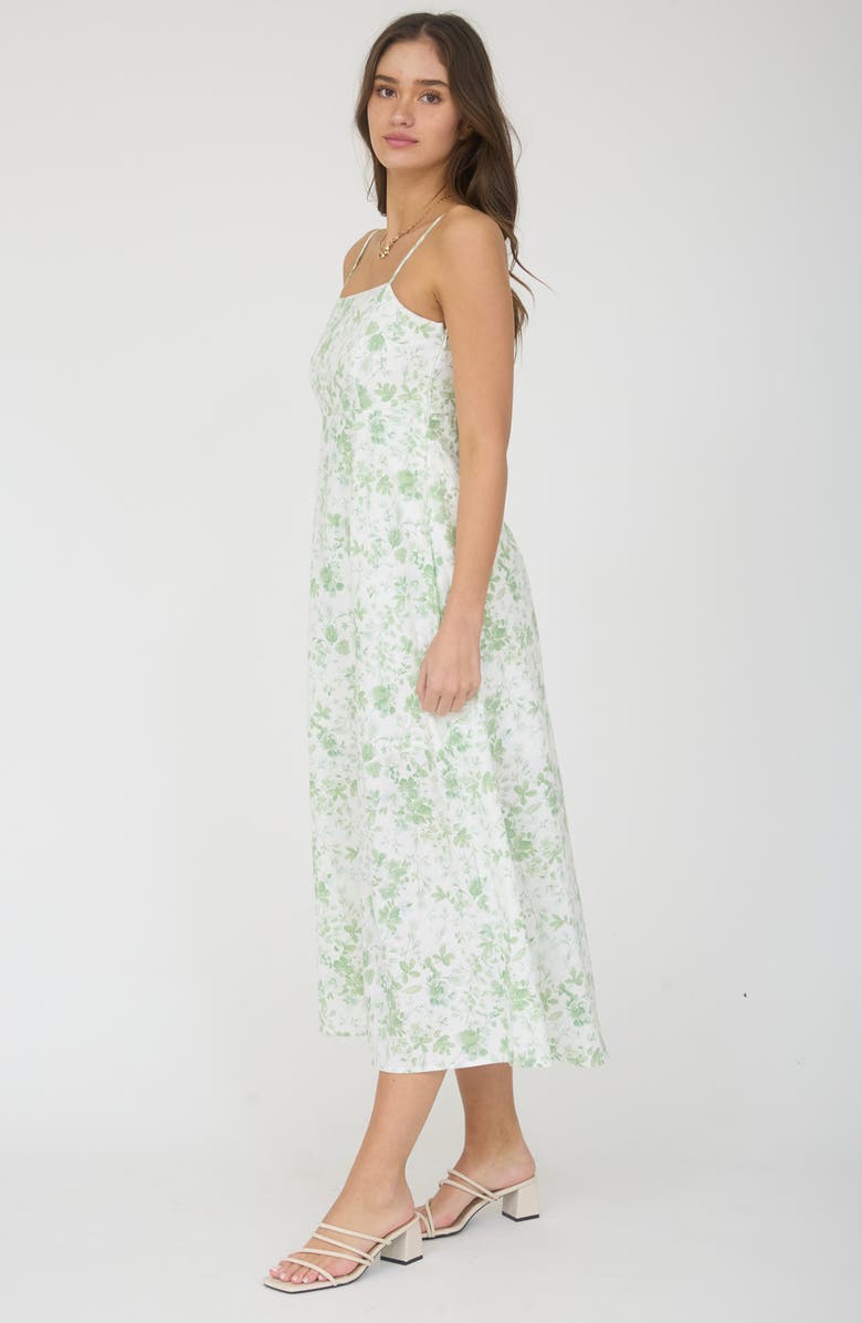 Blu Pepper Floral Sleeveless Midi Dress, Alternate, color, Light Green Multi