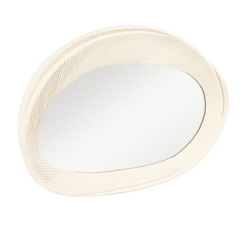 Resin Framed Wall Mirror, Antique White