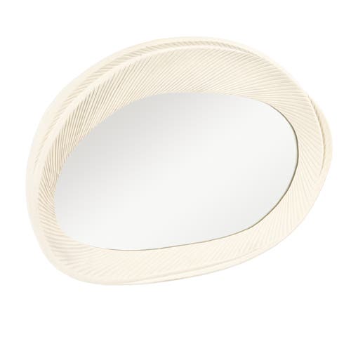 Storied Home Resin Framed Wall Mirror, Antique White