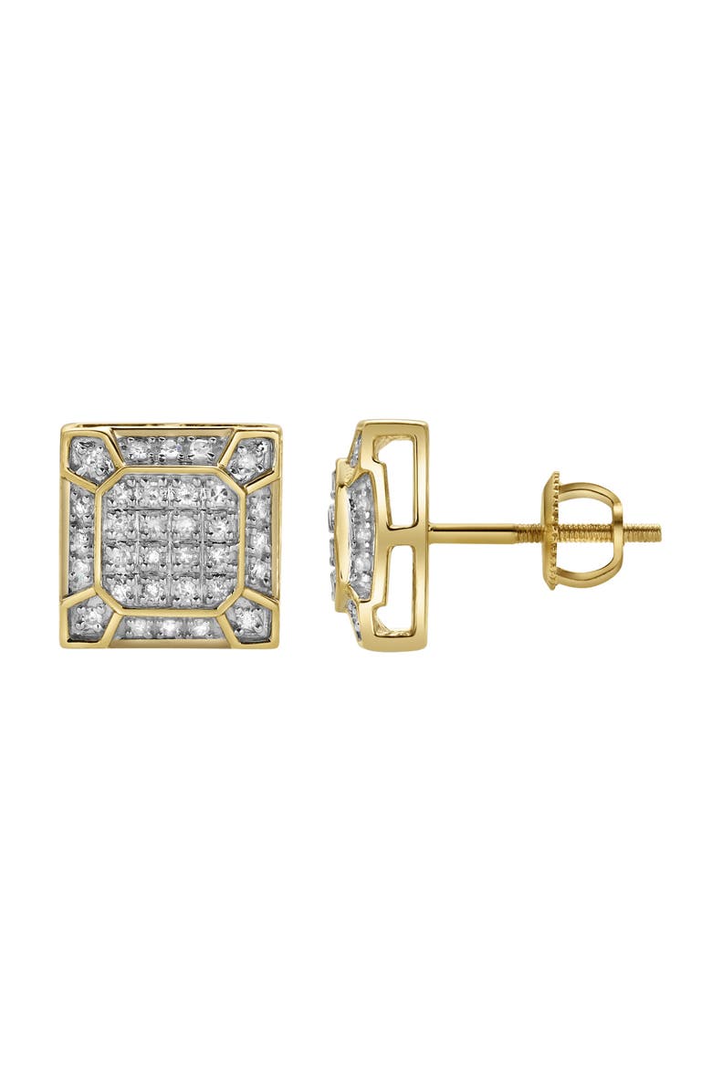 LuvMyJewelry Regalia 10K Yellow Gold Diamond Stud Earrings - 0.25ct., Alternate, color, 
