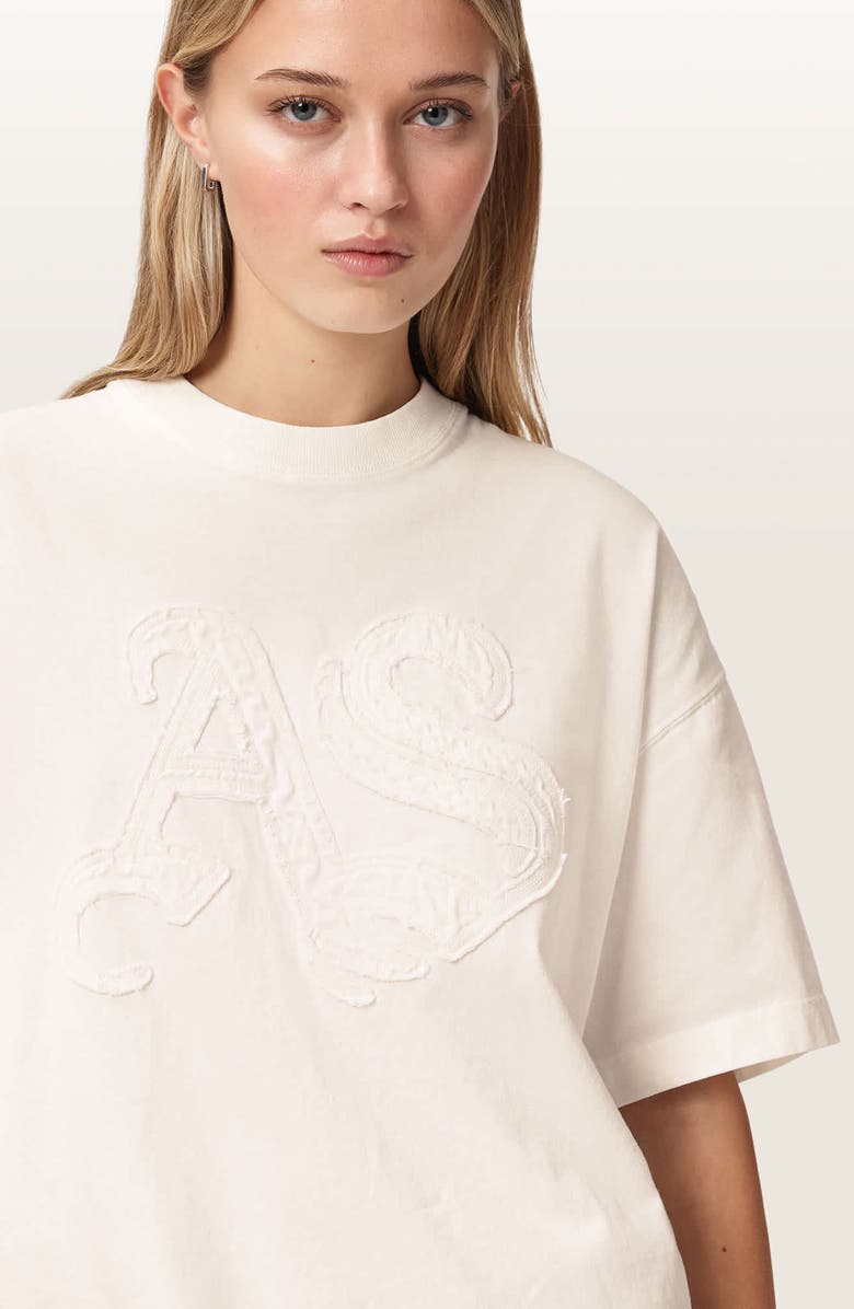 AllSaints Insignia Etta T-Shirt, Alternate, color, Mallow White