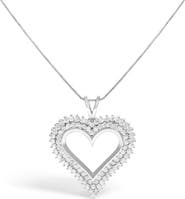 Haus of Brilliance Silver 3.00 Cttw Diamond Heart Pendant Necklace