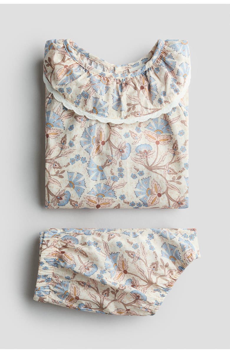 H&M 2-piece Cotton Set, Alternate, color, Light Beige/Floral