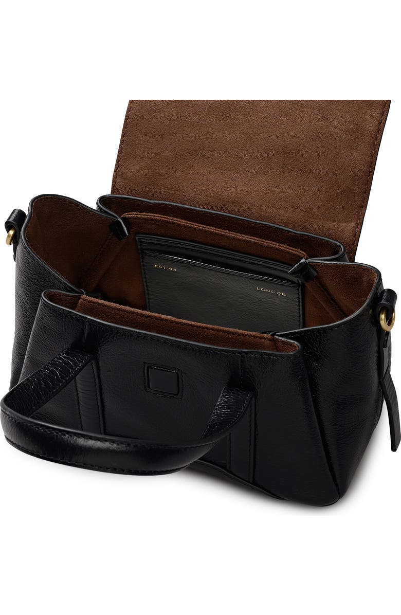 Radley The Chancery - High Shine Small Flapover Satchel Bag, Alternate, color, Black