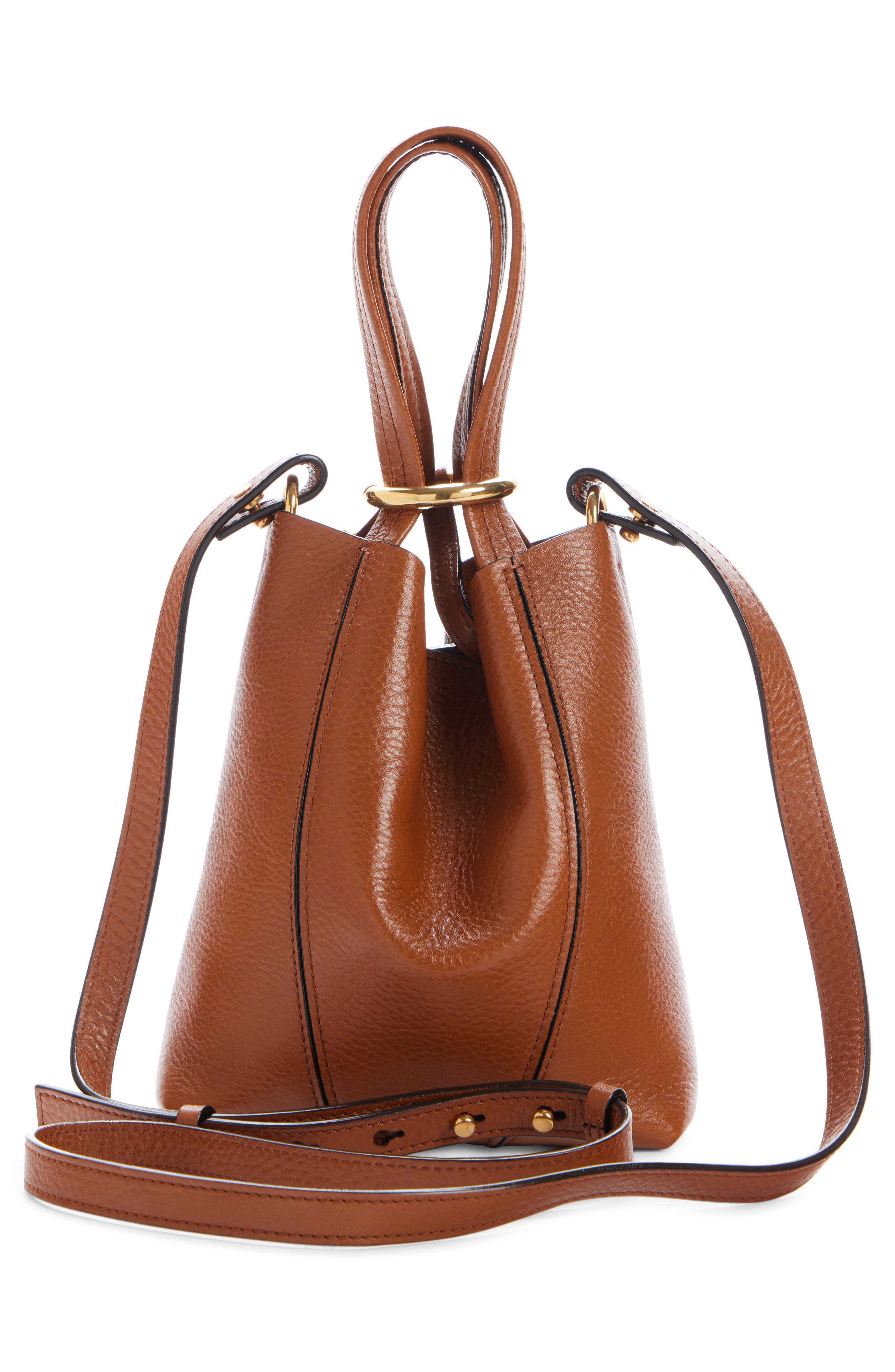 Small Spin Leather Crossbody Tote, Alternate, color, 26M CLAY BROWN