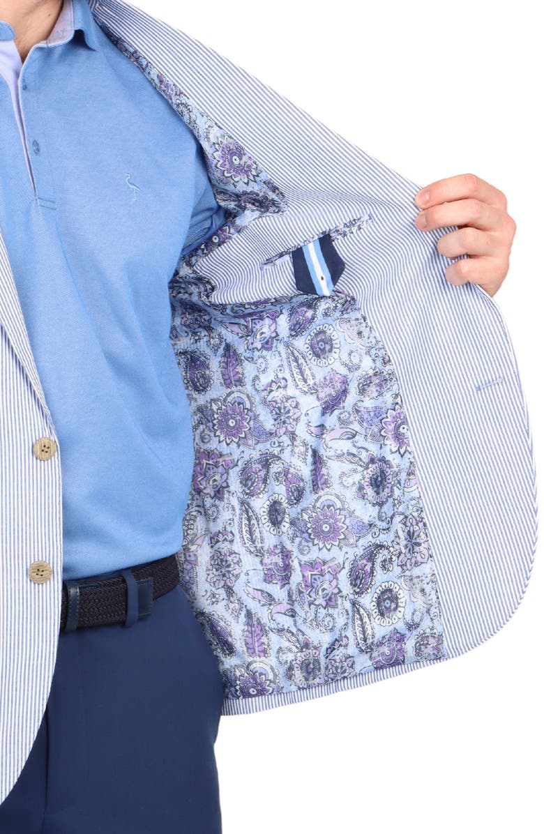 TailorByrd Seersucker Stripe Sport Coat, Alternate, color, Navy