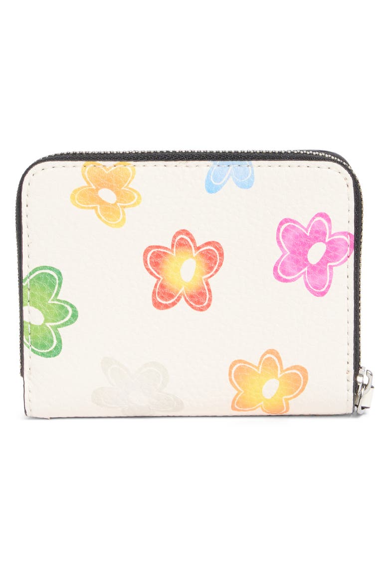 Mini Compact Leather Wallet, Alternate, color, WHITE MULTI