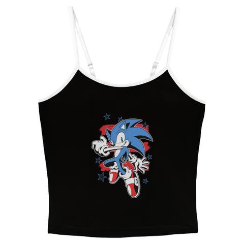 Junior's Sonic the Hedgehog Stars and Stripes Pose  Tank Top