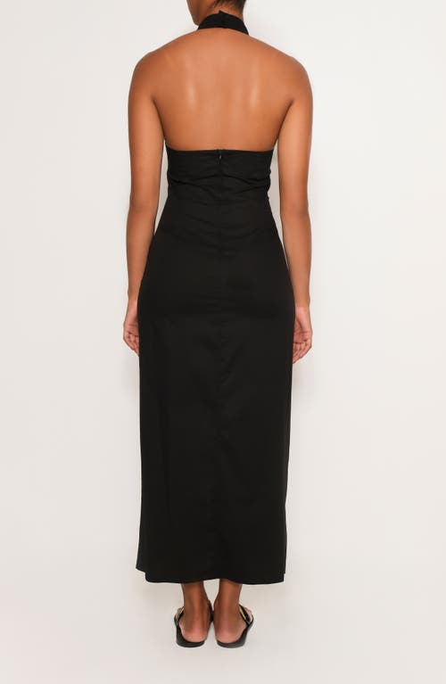 THE LULO PROJECT THE LULO PROJECT CLIFF BOW FRONT HALTER MAXI DRESS 