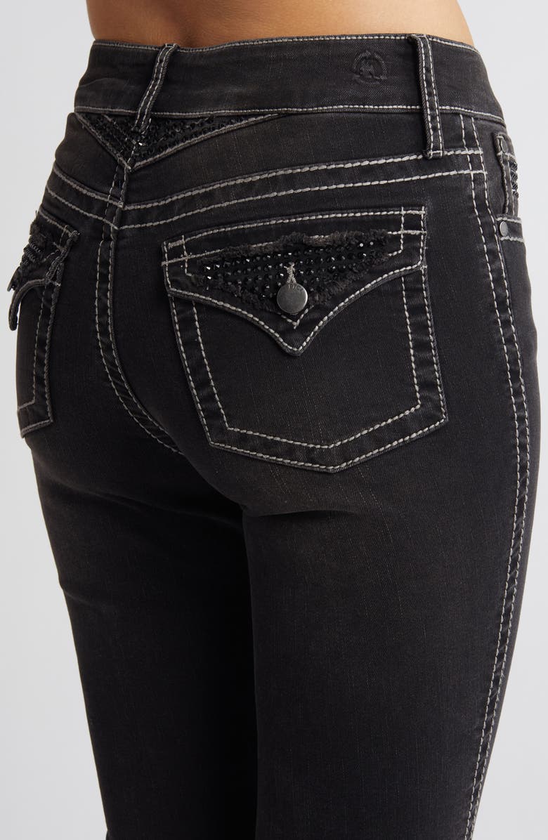 PTCL Shinny Rhinestone Detail Wide Leg Jeans, Alternate, color, 