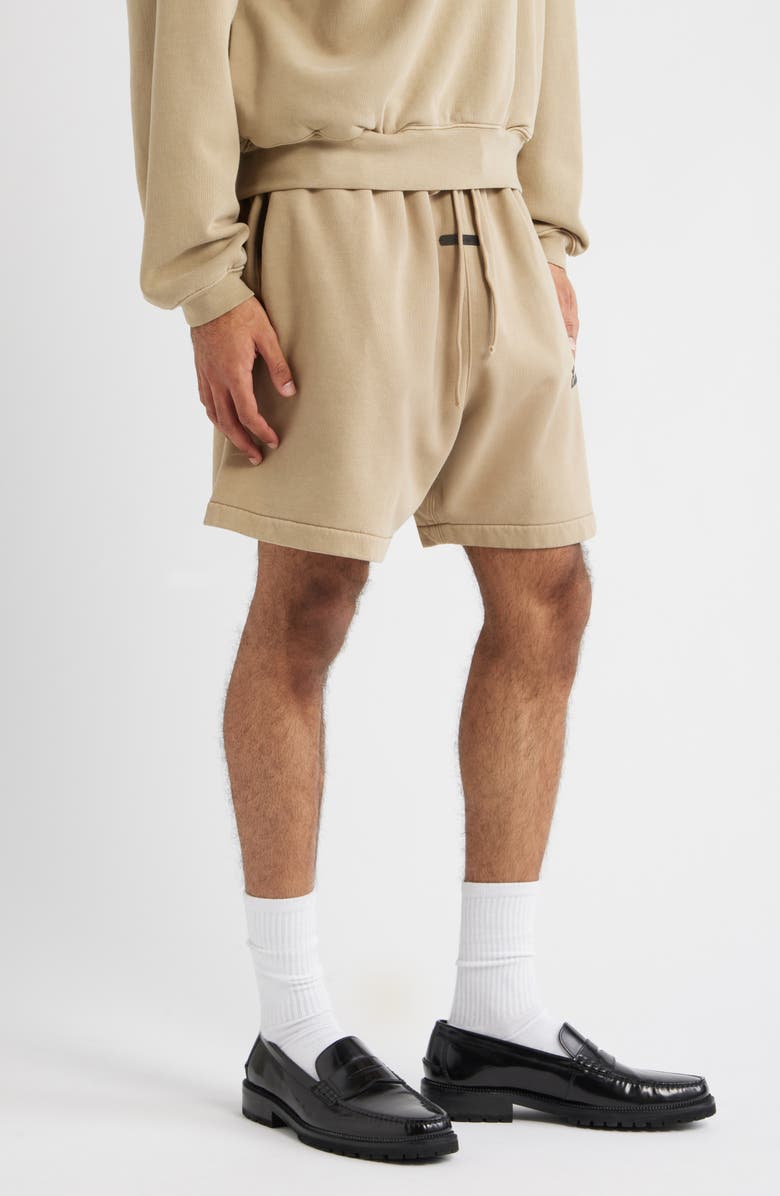 Fear of God Essentials Classic Fit Training Logo Sweat Shorts, Alternate, color, Faded Dune