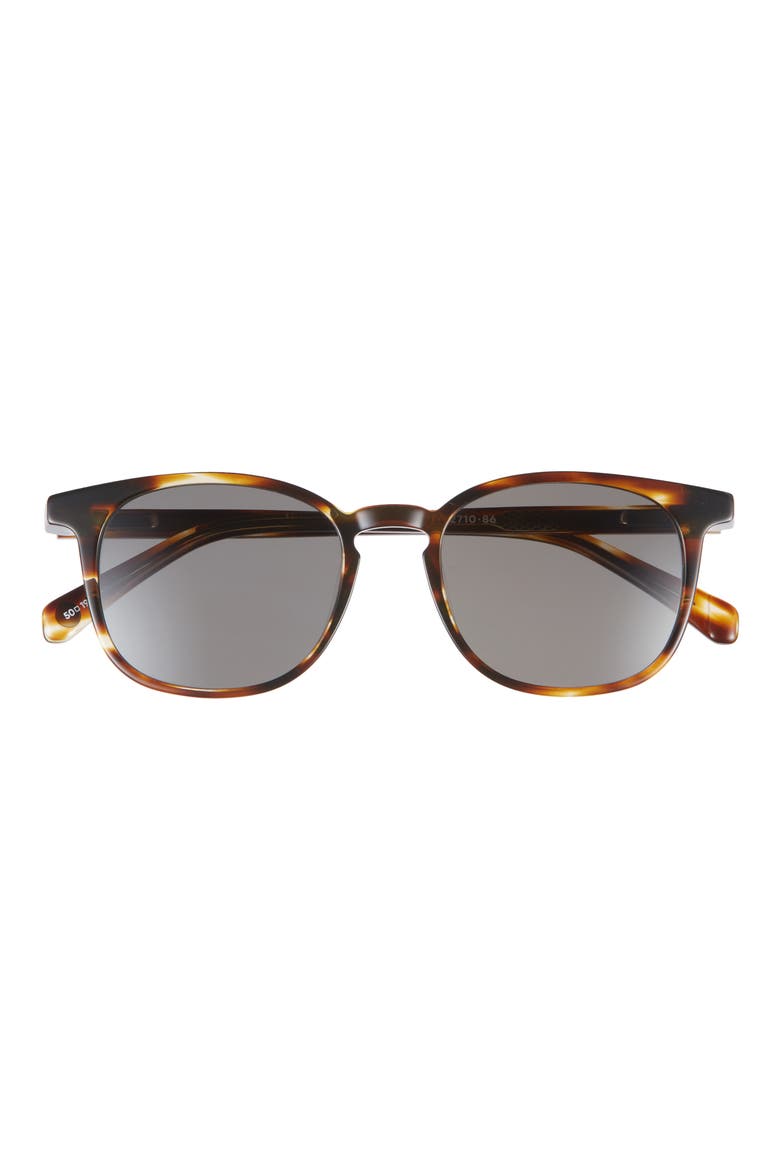 Boardroom 49mm Polarized Square Sunglasses, Main, color, BROWN DEMI STRIPE