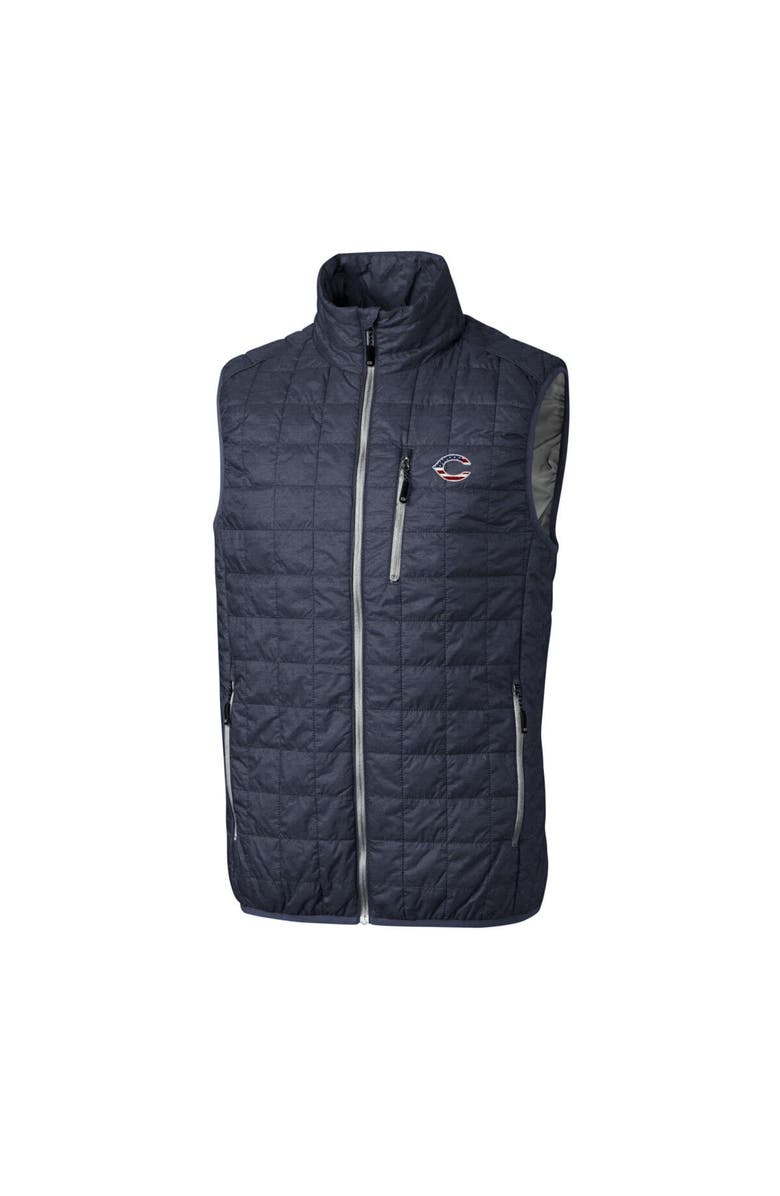 Cutter & Buck Men's Cutter & Buck Gray Cincinnati Reds Americana Rainier Full-Zip Vest, Main, color, 