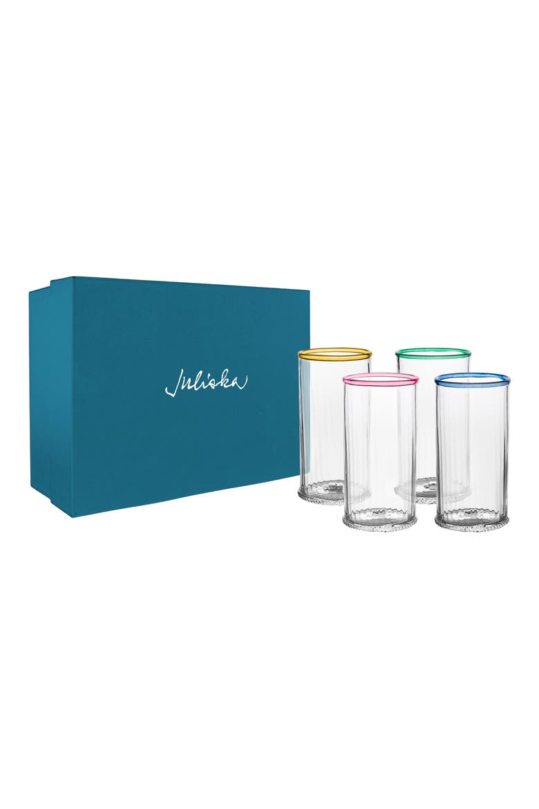 Nell Set of 4 Highball Glasses, Alternate, color, MULTI