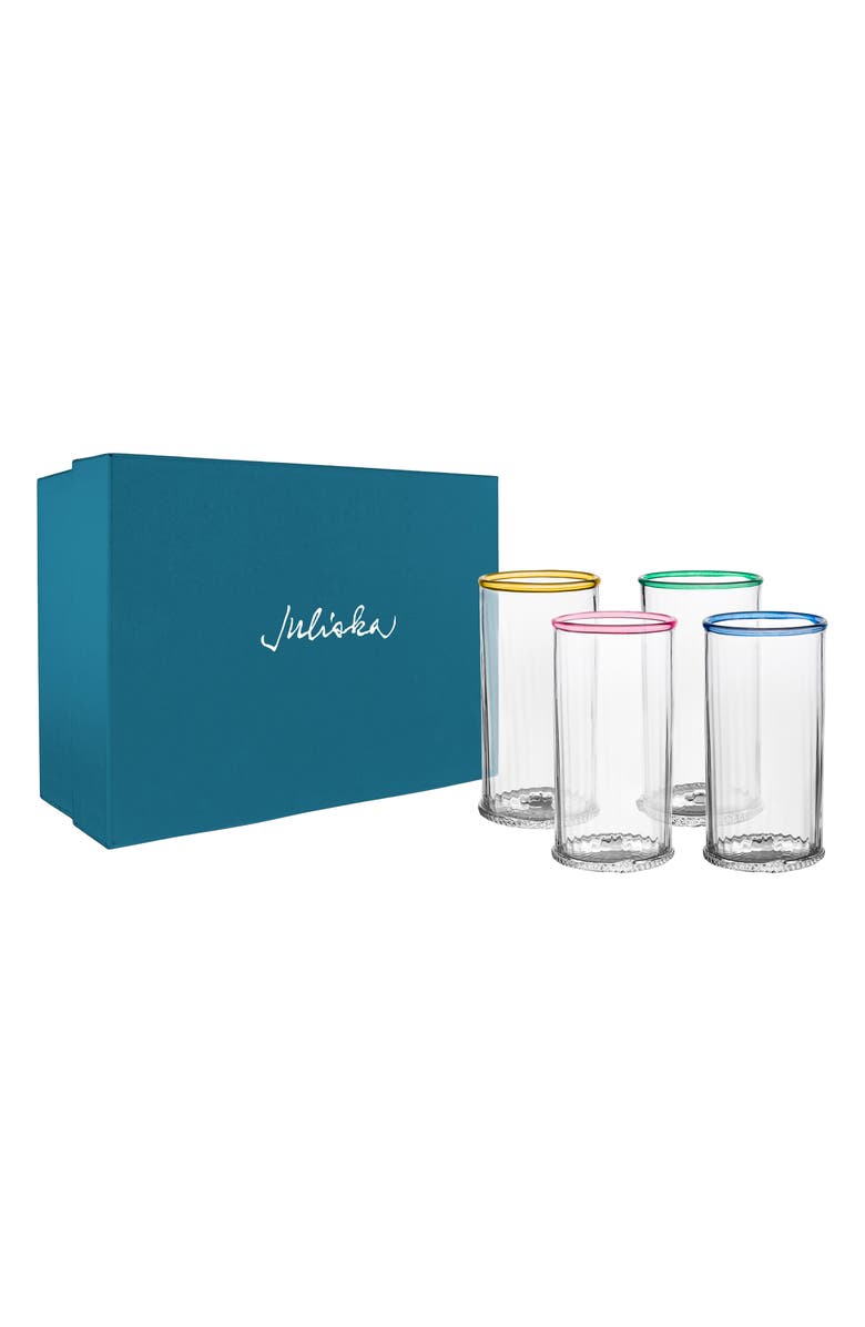 Juliska Nell Set of 4 Highball Glasses, Alternate, color, Multi