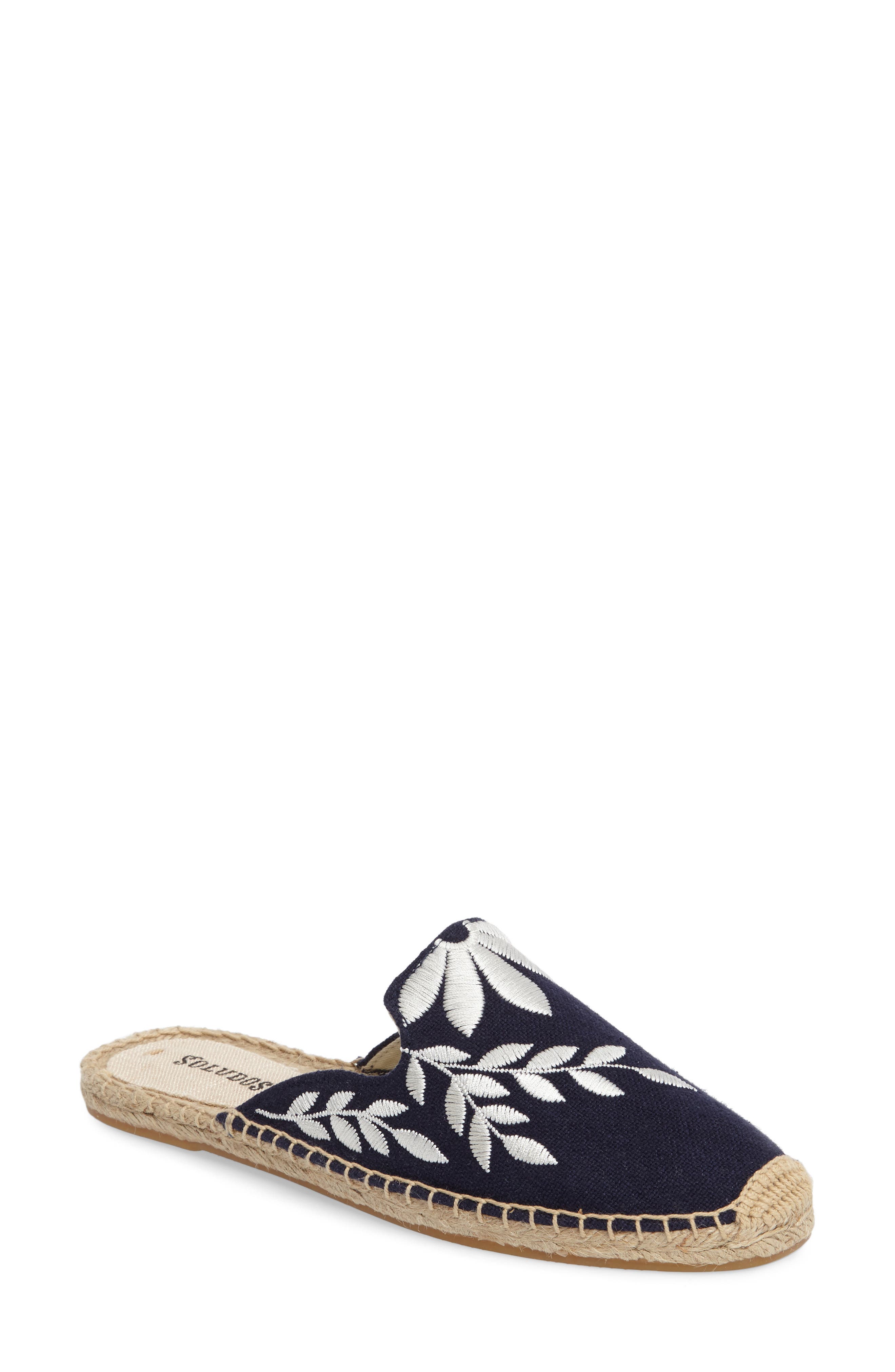 Soludos Embroidered Espadrille Mule, Main, color, 