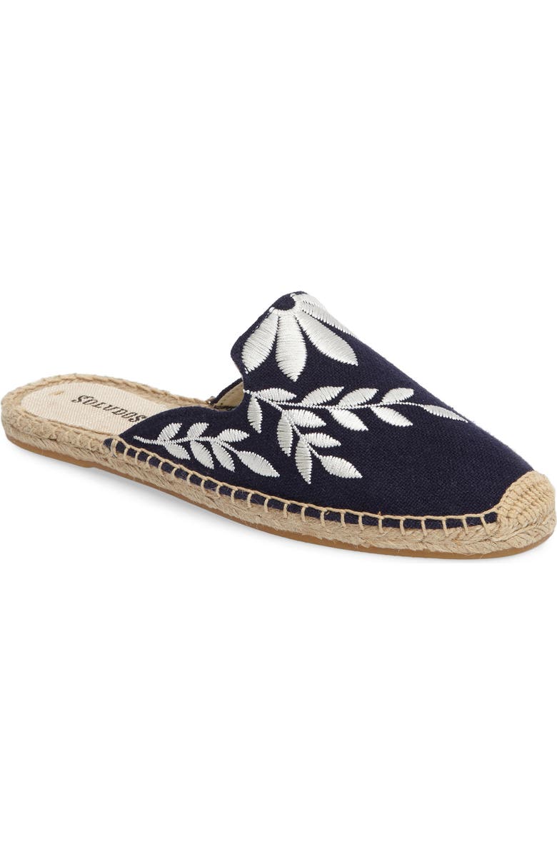 Soludos Embroidered Espadrille Mule, Main, color,