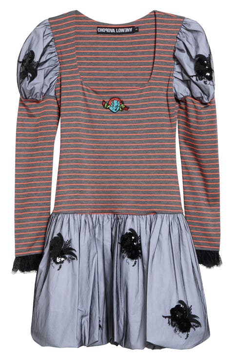 Pitch Jersey Mixed Media Dress
