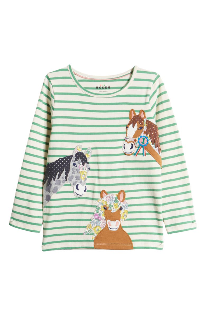 Mini Boden Kids' Horse Appliqué T-Shirt, Main, color,