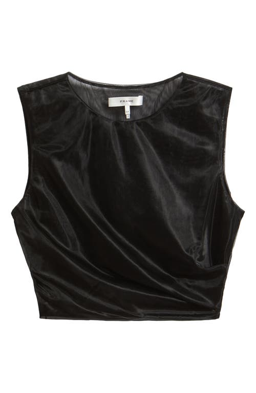 Frame The Mesh Twist Tank Top In Black