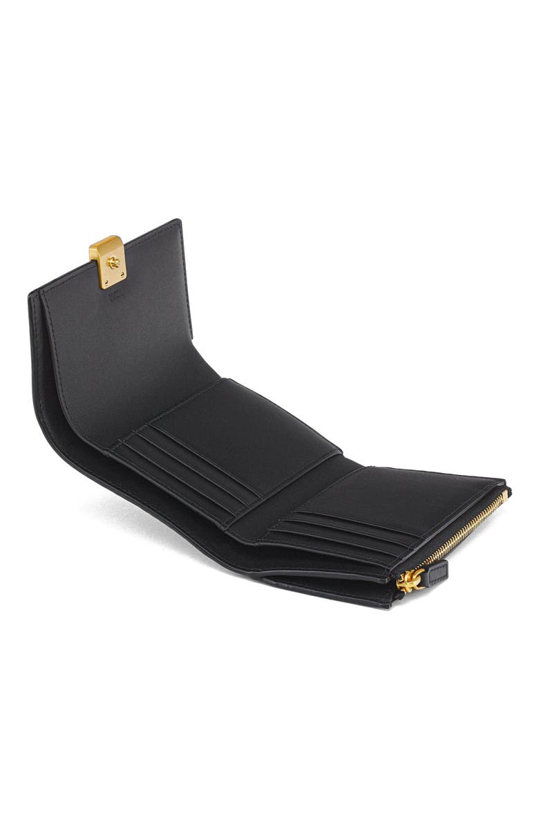 MCM Aren Trifold Wallet in Visetos, Alternate, color, Black