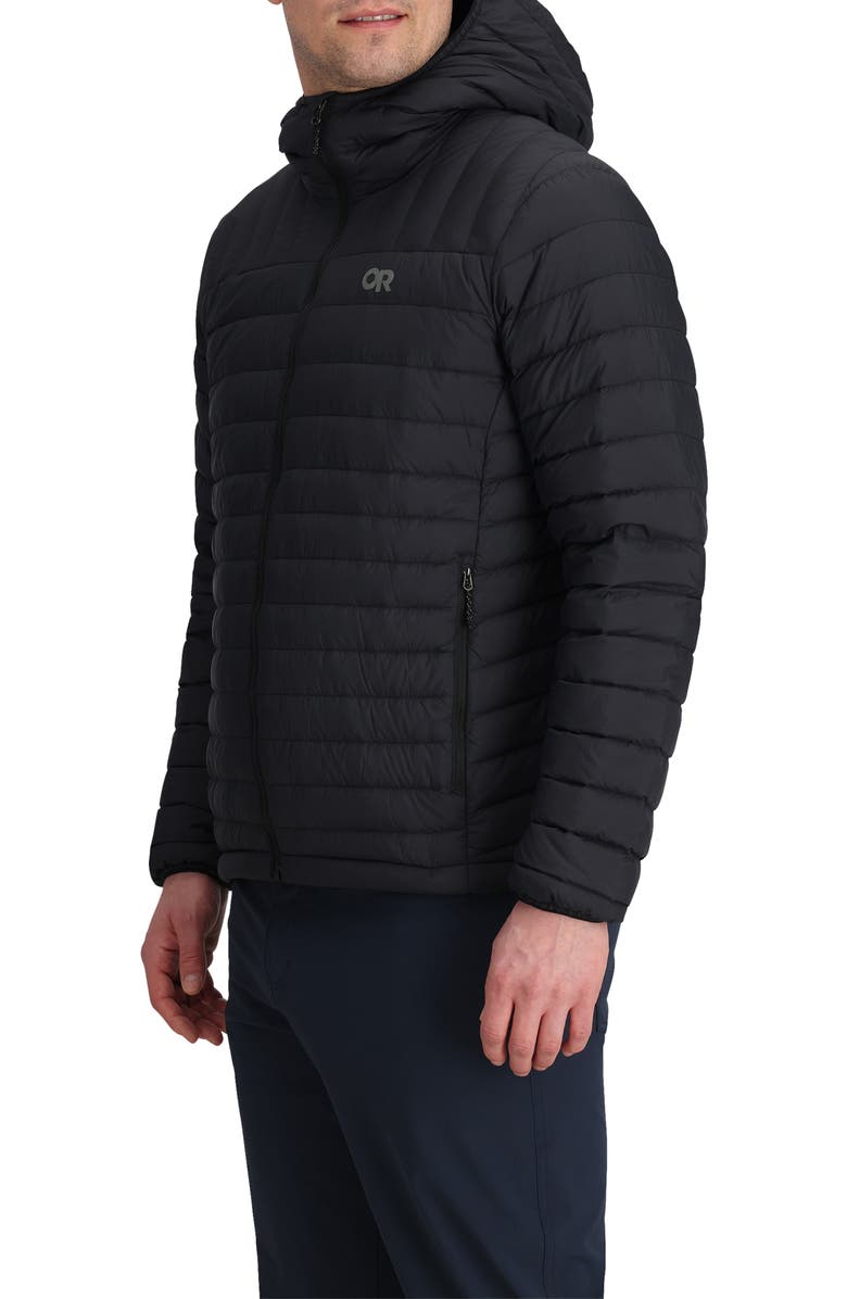 Outdoor Research Transcendent Hooded Down Puffer Jacket, Alternate, color, Black