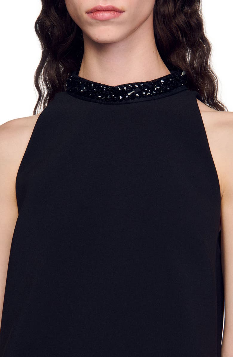 SANDRO Jewel neck dress, Alternate, color, 