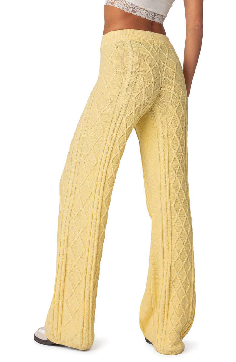 EDIKTED Kasey Cable Stitch Drawstring Pants, Alternate, color,