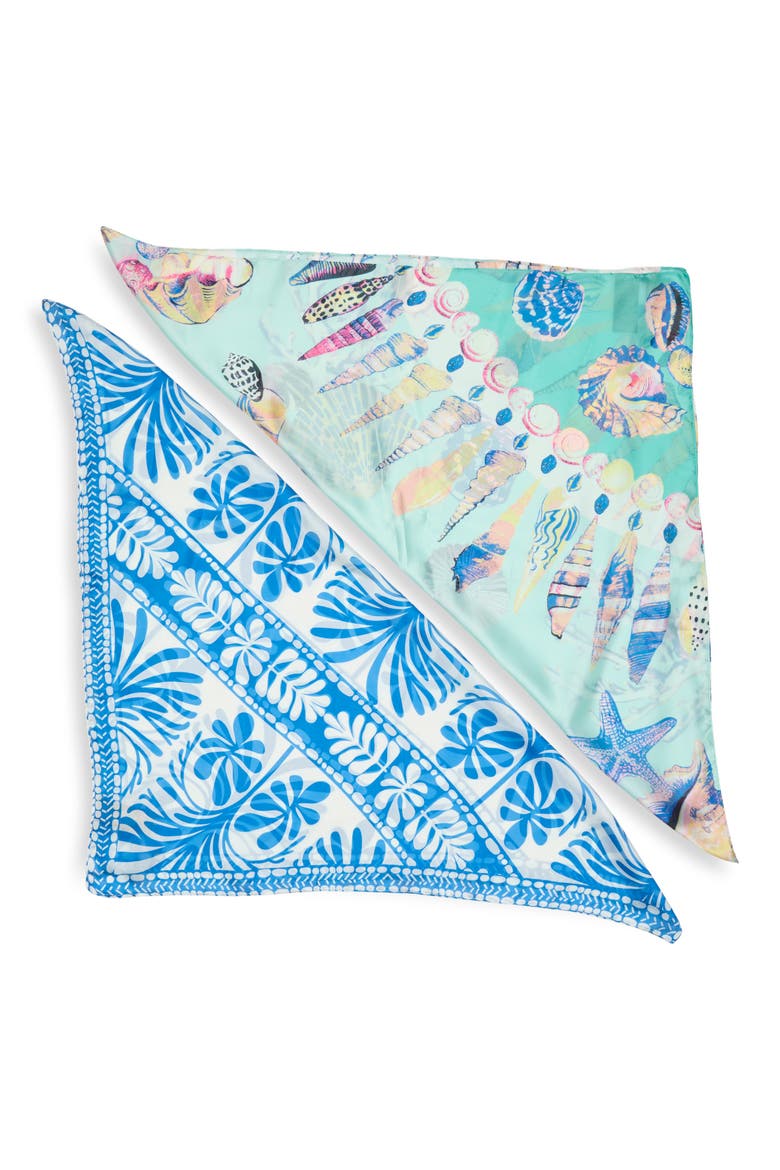 Assorted 2-Pack Square Scarves, Alternate, color, BLUE
