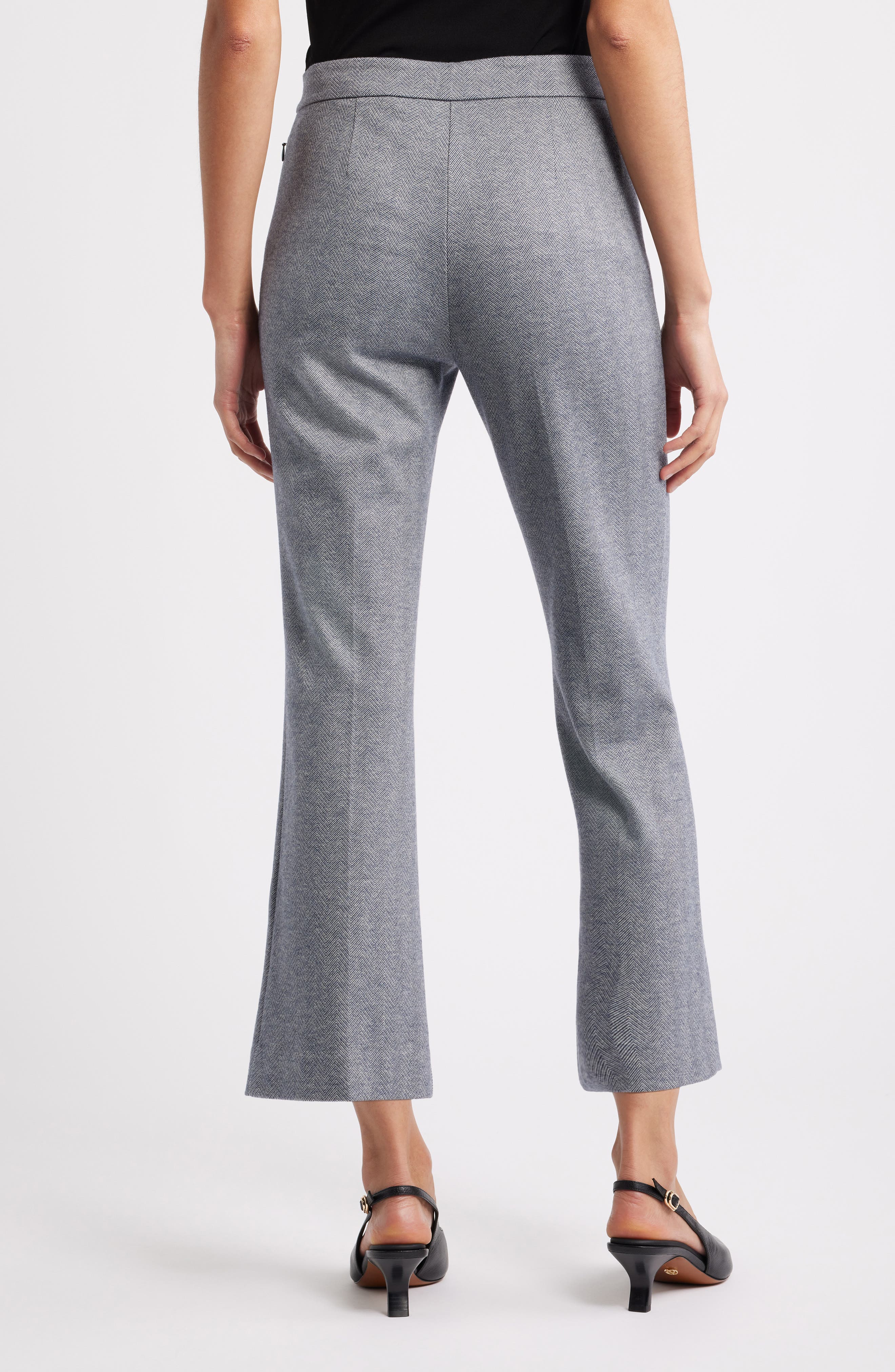 Herringbone Kick Flare Ankle Pants - image 2