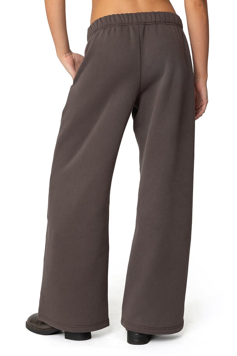 We're Edikted Logo Wide Leg Sweatpants, Alternate, color, DARK-GRAY