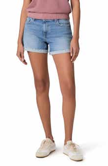 Dylan Cuffed Raw Hem Mid Rise Denim Shorts