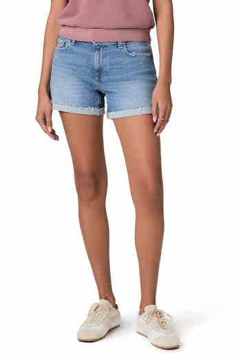 Dylan Cuffed Raw Hem Mid Rise Denim Shorts