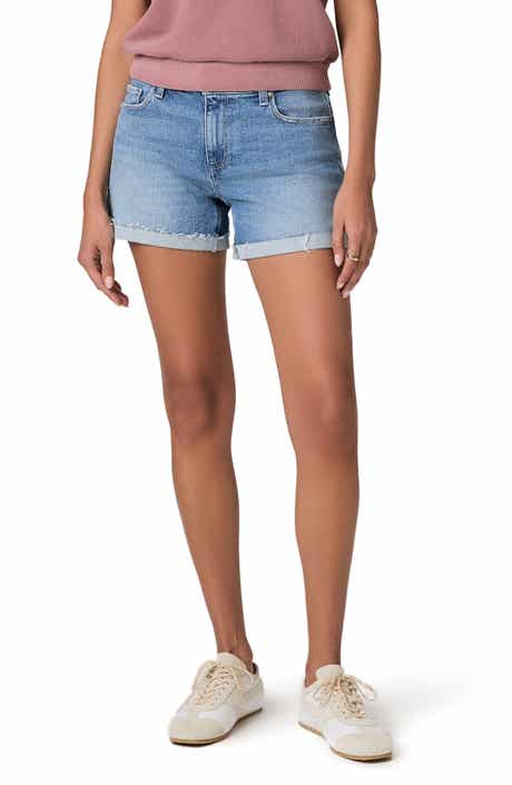 Dylan Cuffed Raw Hem Mid Rise Denim Shorts