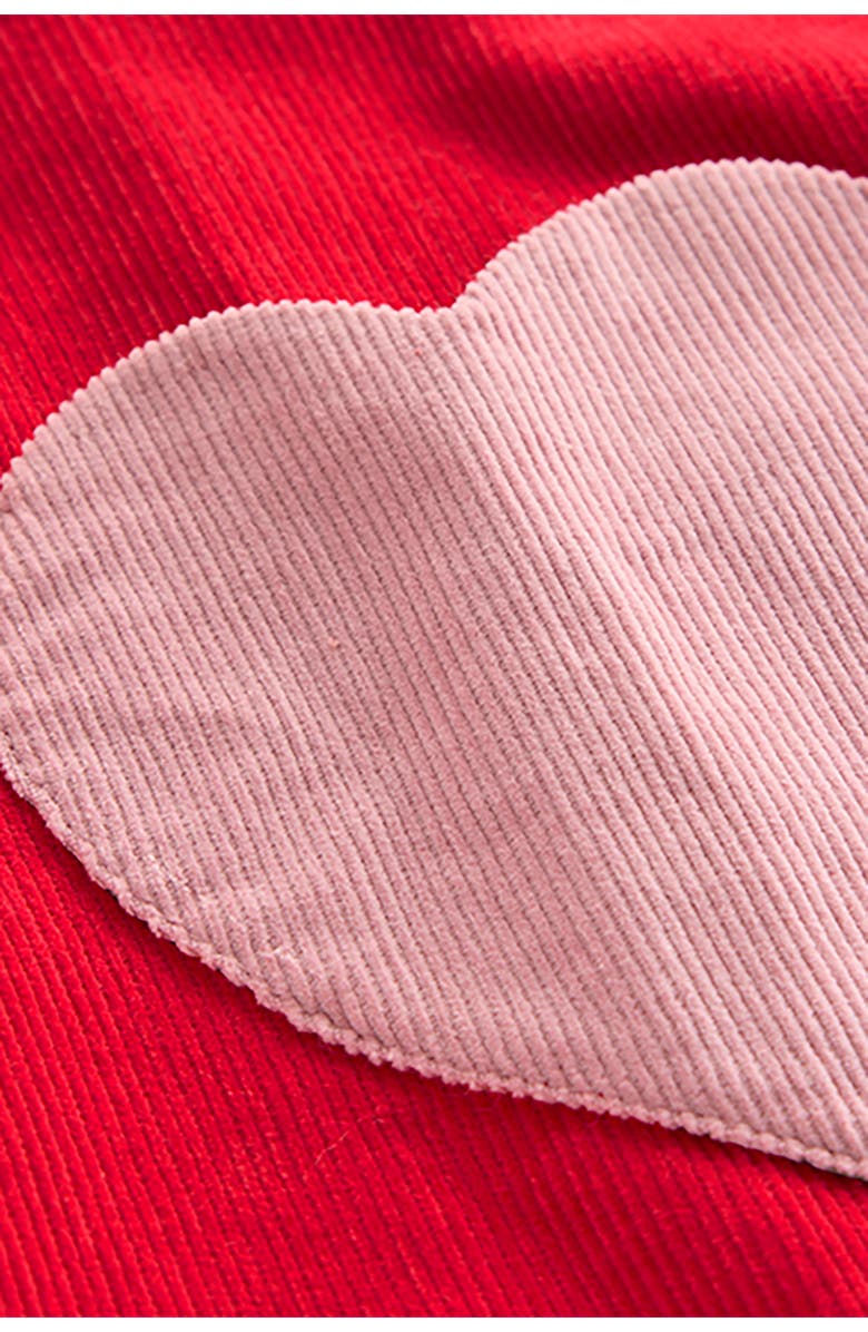 Mini Boden Kids' Heart Pocket Sleeveless Cotton Corduroy Dress, Alternate, color, Poppy Red