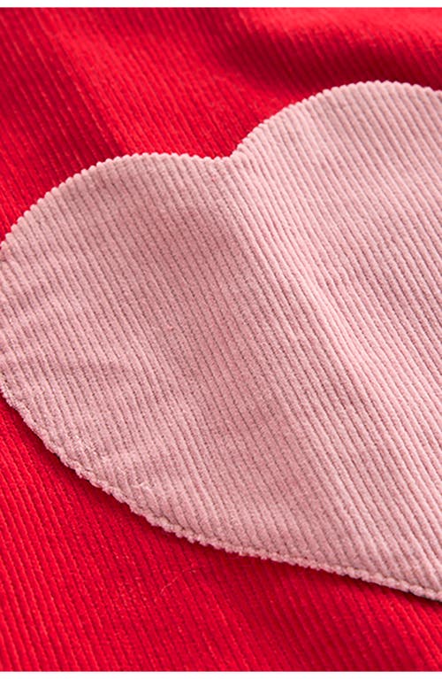 Mini Boden Kids' Heart Pocket Sleeveless Cotton Corduroy Dress In Red