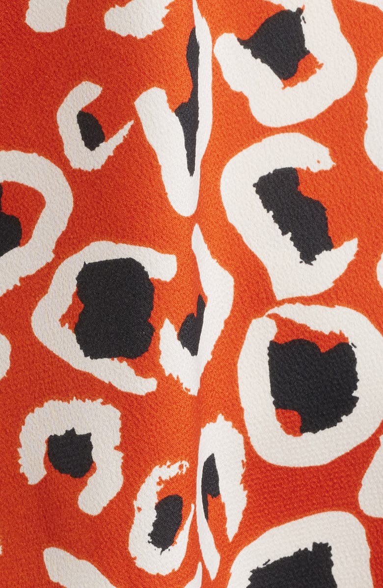 Tahari ASL Bow Neck Sleeveless Satin Top, Alternate, color, Persimmon Leopard