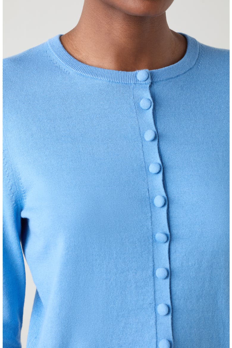 Lottie Fine Cotton & Wool Cardigan, Alternate, color, BLUE
