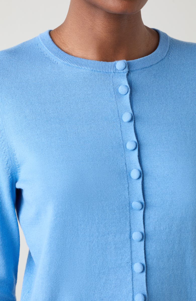 LK Bennett Lottie Fine Cotton & Wool Cardigan, Alternate, color, Blue