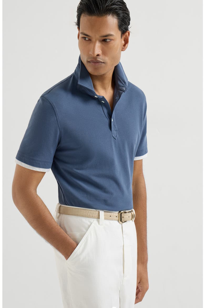 Piqué polo shirt, Alternate, color, Azure