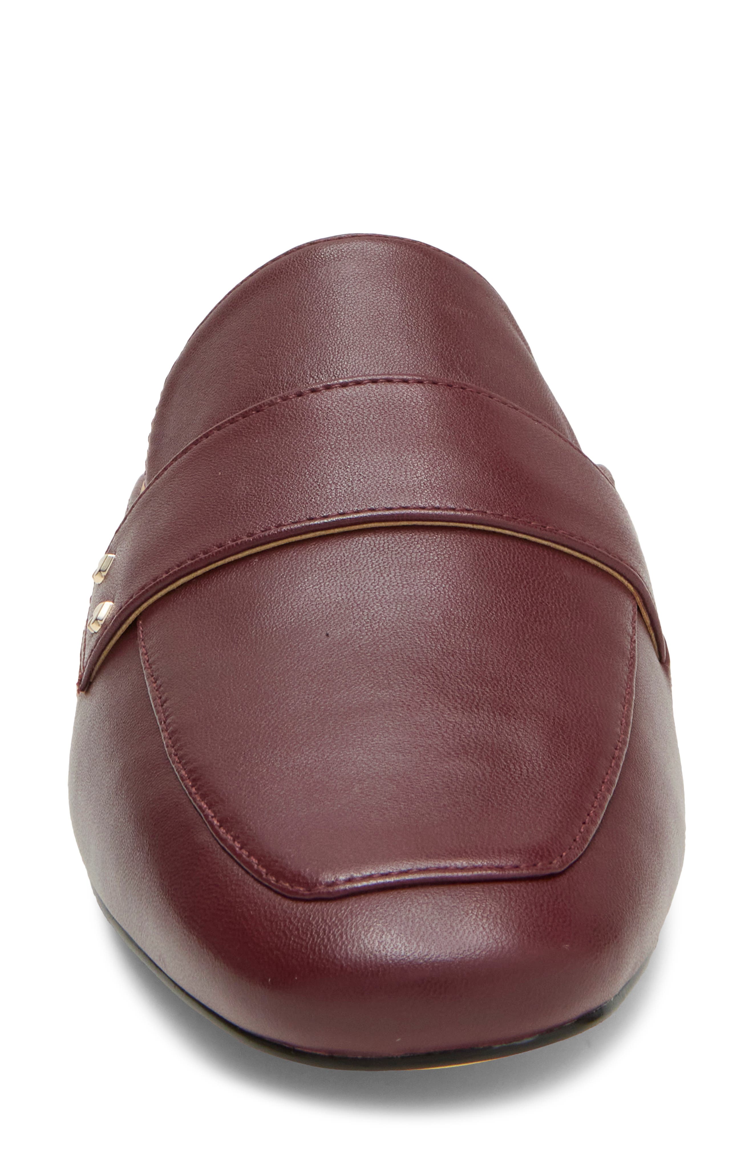 Villa Leather Flat Mule, Alternate, color, DARK MERLOT