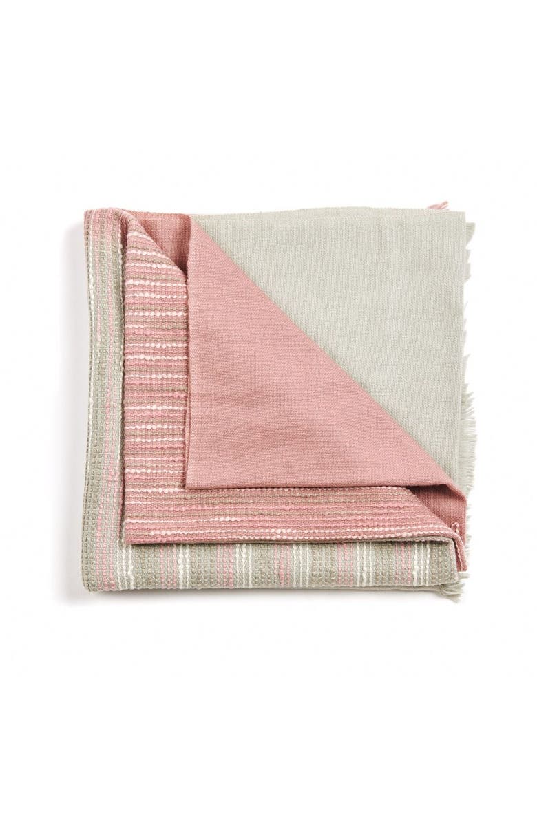 Studio Variously Chive Ombre Hand Textured Handloom Soft Merino Throw, Main, color, Red